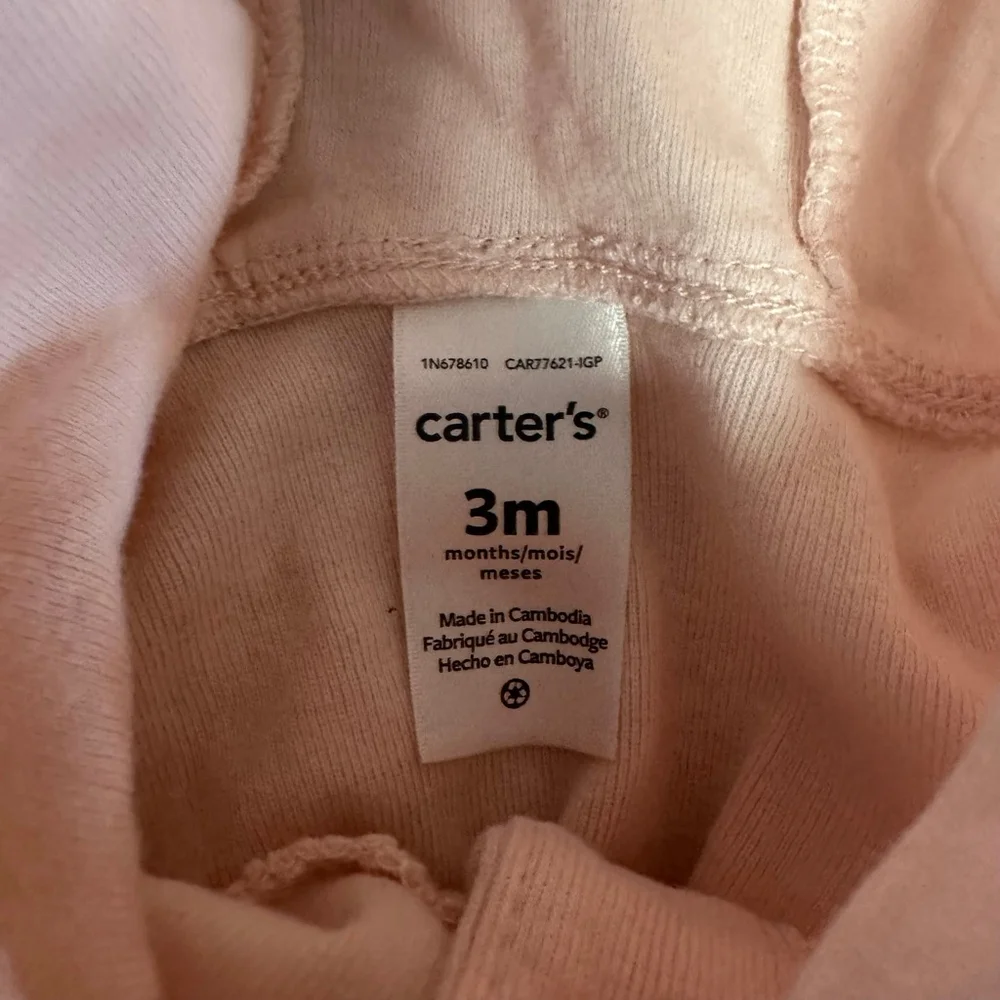 Lot of 4 Baby Girl Carter's Coral Ruffle Romper Jacket Top 3 Months Bundle